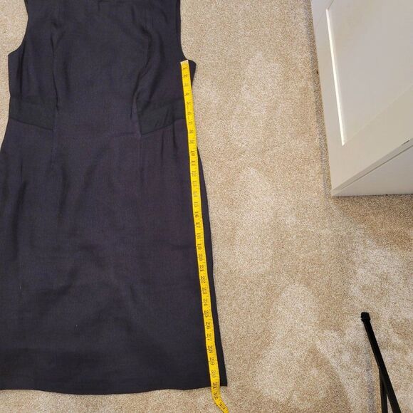 Jones New York Women's Little Black Dress Linen Sleeveless Sheath Size 12 - Picture 7 of 8